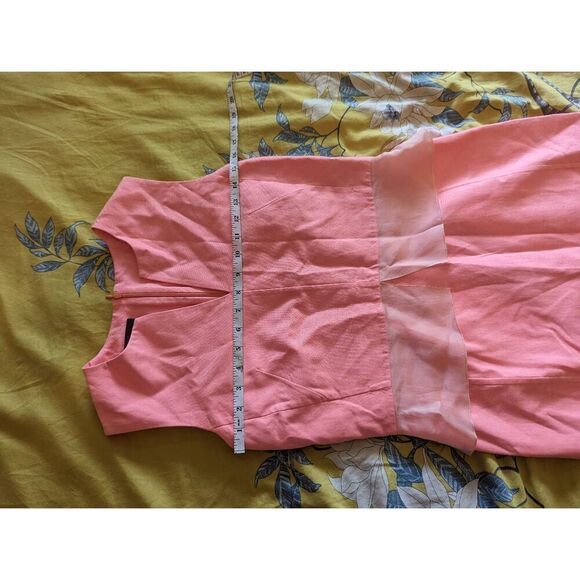 AKRIS Women’s 6 Pink Sleeveless Professional Midi Silk Dress V Neck Zipper - Picture 8 of 9